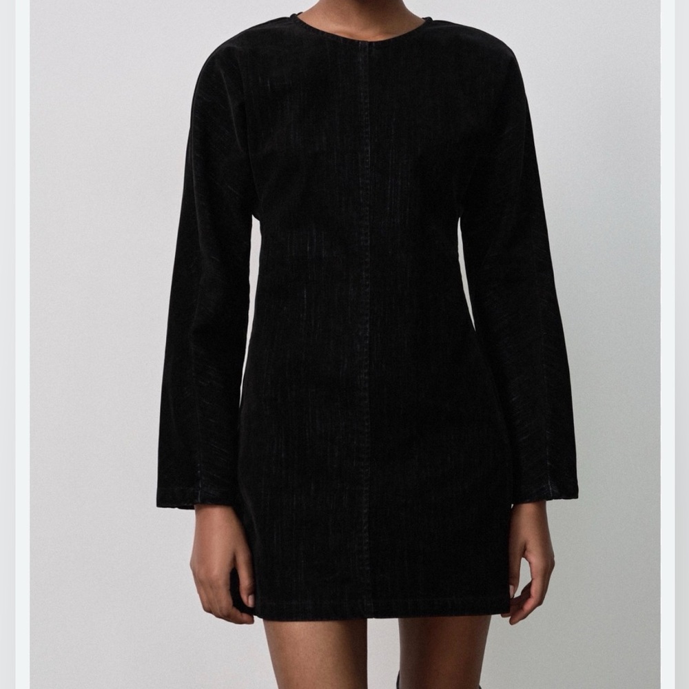 Zara Chic Black Long Sleeve Dress